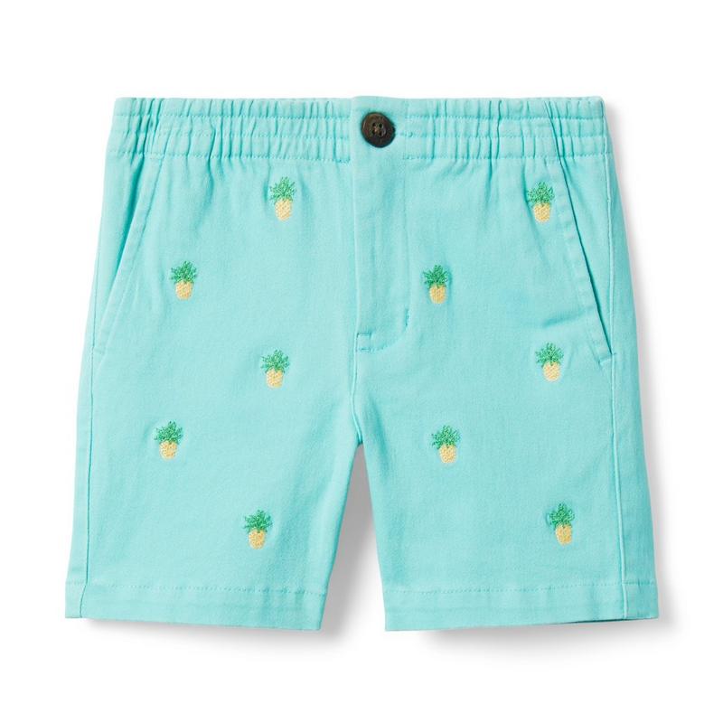 Embroidered Twill Pull-On Short - Janie And Jack